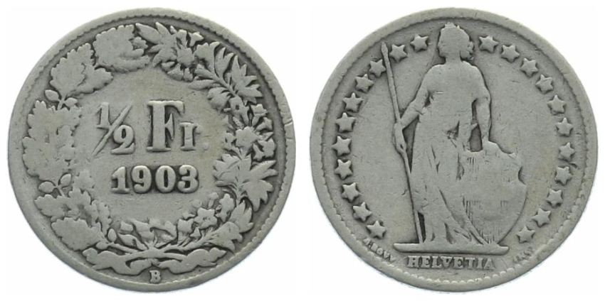 1/2 Franken 1903 B